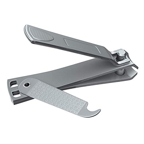 CLYPPI Precision Fingernail Clippers with File & Cleaner - Ergonomic 3.5" Stainless Steel