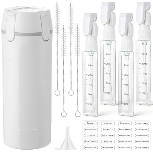 4-in-1 Leak-Proof Travel Dispenser Bottle Set - Refillable Toiletry Kit