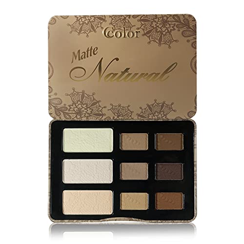 Ccolor Matte Natural 9-Color Eyeshadow Palette - Highly Pigmented
