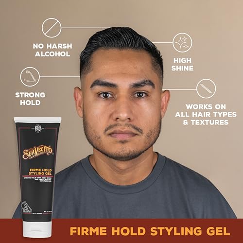Suavecito Firme Hold Styling Gel 8 oz - Strong Hold, Alcohol-Free