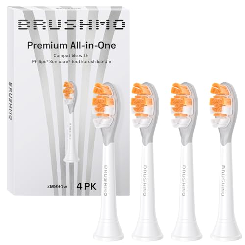 Brushmo White Replacement Toothbrush Heads for Philips Sonicare