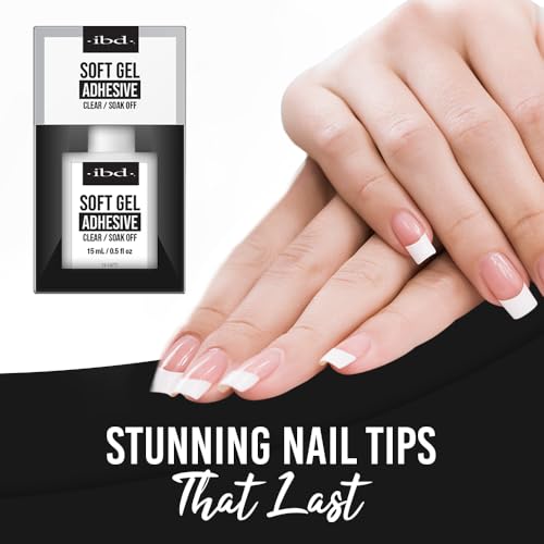 IBD Clear Gel Nail Glue for Soft Gel Tips & Acrylic Extensions - 0.5 fl oz