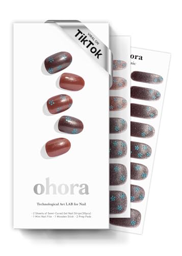 Ohora Semi-Cured Gel Nail Strips - Christmas Tartan & Red Chrome Set