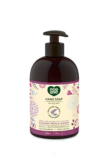 ecoLove Vegan Liquid Hand Soap, Blueberry & Lavender, 17.6 oz