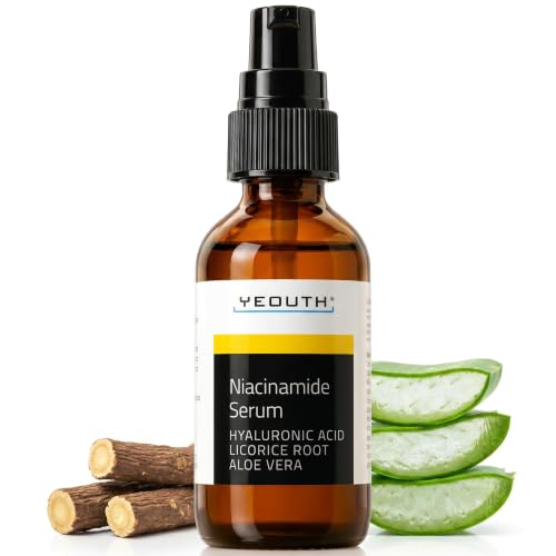 YEOUTH Niacinamide Serum with Hyaluronic Acid & Licorice Root 1oz – Brightening & Hydrating Face Serum