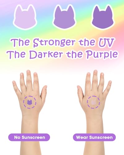 Cat-Shaped UV Detection Stickers for Sunscreen - 80 Count