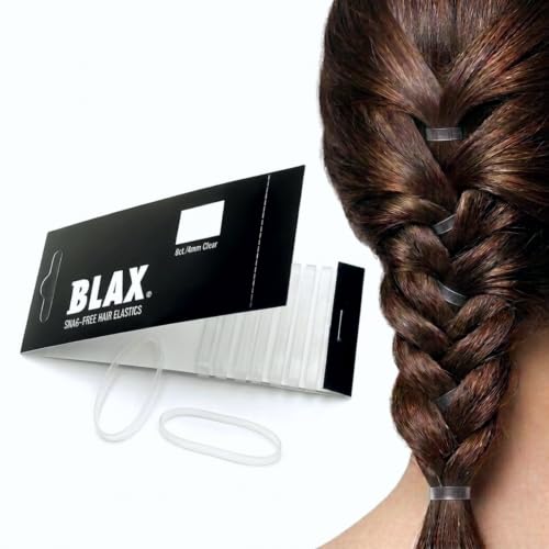 Blax Clear 4mm Hair Elastics – 8 Count, Snag‑Free Transparent Hair Ties