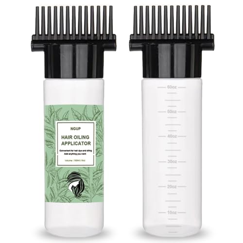 Hair Oiling Applicator with Comb - 2 Pack, 6 OZ Hair Dye Bottle