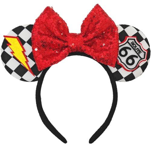 ZHENNAN Black and White Checkered Headbands for Women and Men - Race Car Themed Hair Accessories