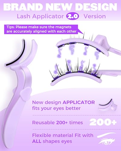 Cat Eye Magnetic Eyelashes - Reusable Wispy Lashes with Applicator