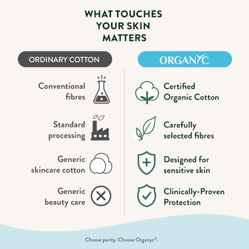 Organyc Organic Cotton Squares for Sensitive Skin - 50 Count