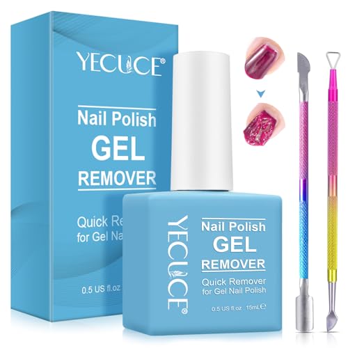 Quick Gel Nail Polish Remover with Cuticle Pusher & Scraper