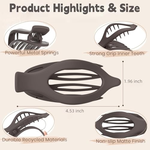Ibubudu Tortoiseshell 6-Pack Medium Duckbill Hair Clips Non-Slip Strong Hold