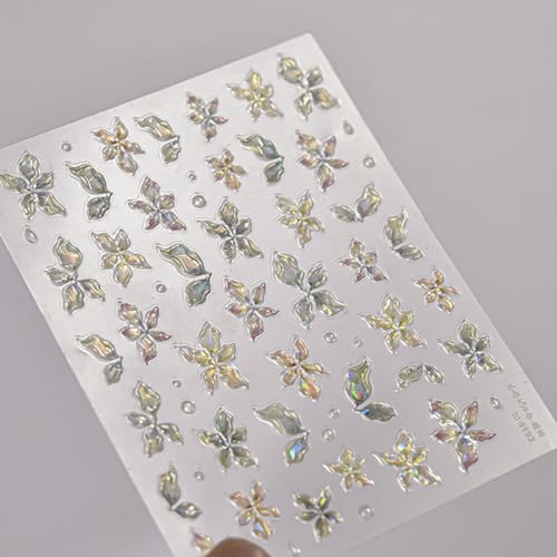 Spring & Summer 5D Floral Nail Stickers - Self-Adhesive Nail Art Decals
