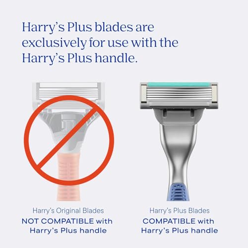 Harry's Plus Razor Refills - 10 Razor Blade Cartridges, Compact Cartridge Design for Precise Control, Shaving Kit for Men Only Compatible with Harry's Plus Handles