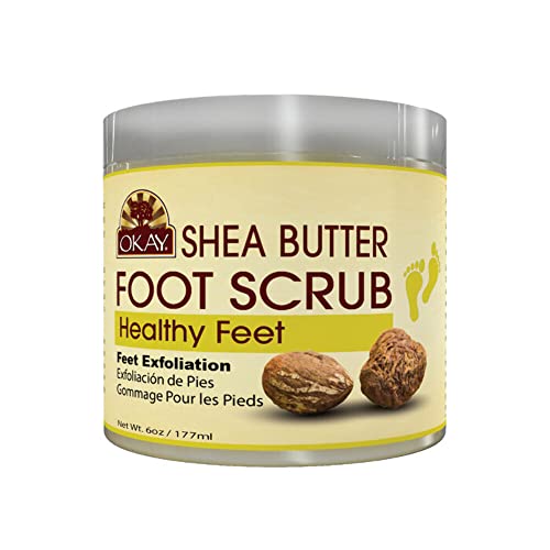 OKAY All Natural Shea Butter Foot Scrub - 6 Ounce Exfoliant