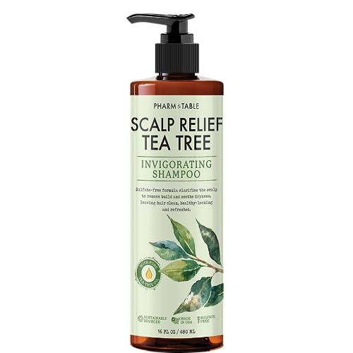 PHARM TO TABLE Tea Tree Shampoo 16.23 Fl Oz Sulfate-Free Clarifying Hair Care