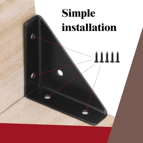 L&M Heavy Duty Triangular Shelf Brackets - 4 Pack Metal Support
