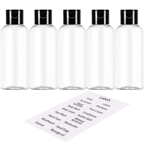 DNSEN 5 Pack TSA Approved 3.4 oz Leak-Proof Travel Bottles