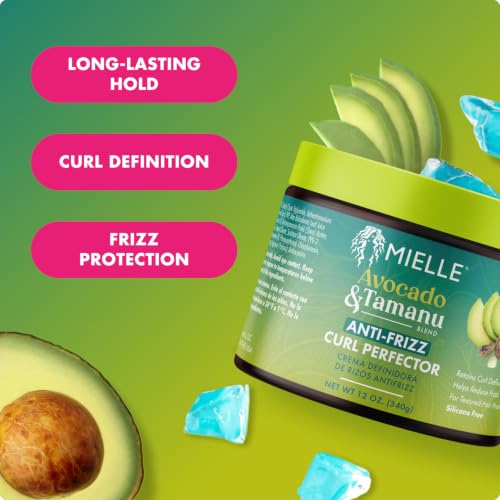 Mielle Organics Anti-Frizz Curl Cream - Avocado & Tamanu, 12oz