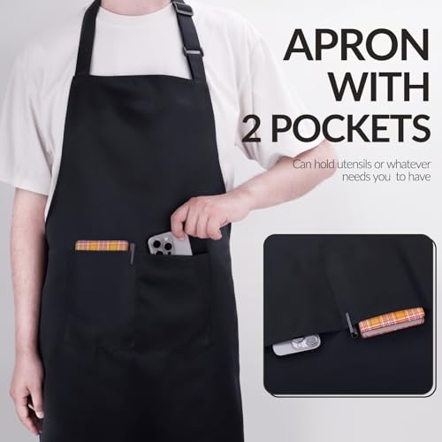 Water-Resistant Chef Apron for Men & Women with 2 Pockets