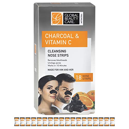 Global Beauty Care Charcoal & Vitamin C Nose Strips - Deep Cleansing Pore Patches, 18 Count (Variation: Charcoal-Vit C -2)