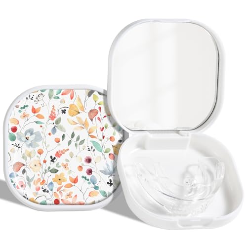 Portable Retainer Case with Mirror & Ventilation Holes - Colorful Design