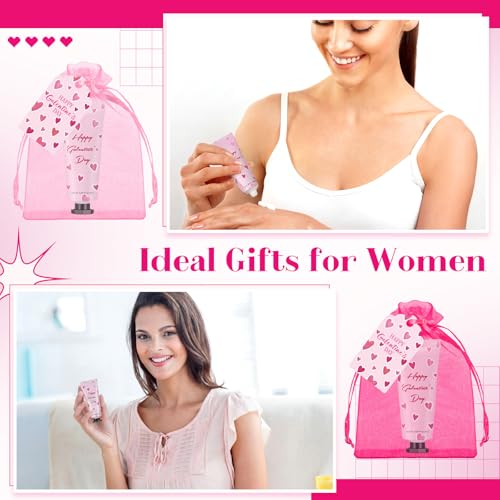 Loopeer 6 Pack Galentine's Day Hand Cream Gift Set with Cards, Organza Bags & Greeting Card - Bulk Party Favors