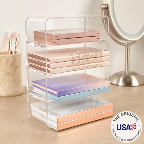 STORi 4-Compartment Clear Plastic Makeup Organizer - USA Made