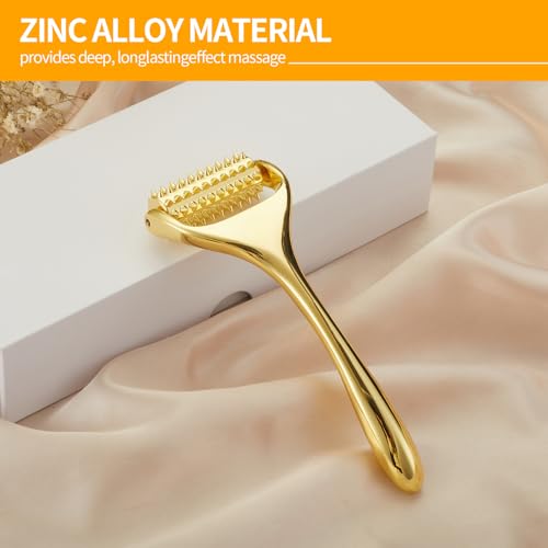 Gold Acupuncture Roller Face Massager - Deep Tissue Skin Care Tool