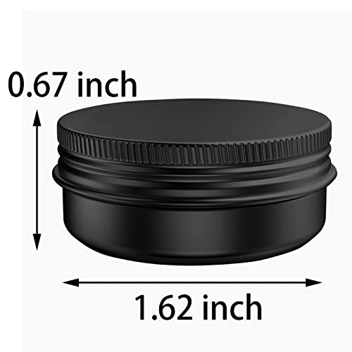 20 Pcs 0.5 Oz Aluminum Lip Balm Jars 15ml Black Screw-Top Containers