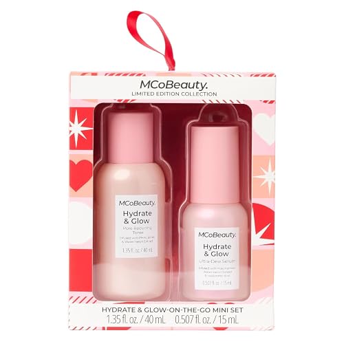 MCoBeauty Hydrate & Glow Mini Travel Skincare Set - Pore Refining Toner & Dewy Serum