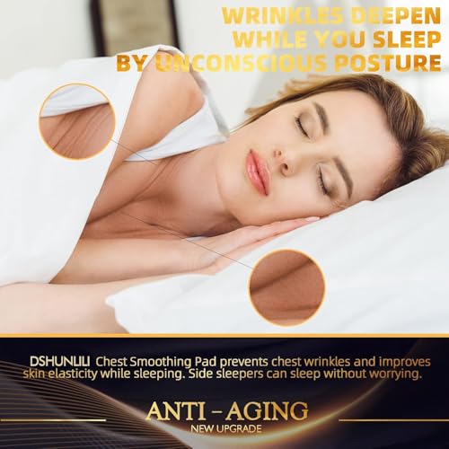 Chest Wrinkle Patches 2 Pack, Reusable Premium Silicone Chest Pads for D?collet? & Cleavage, Anti Wrinkle Anti Aging Overnight, Skin-Friendly Smoothing Lines Wrinkles Pads for Side Sleepers