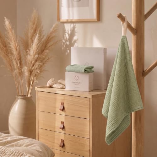 3-Pack Reusable Cotton Face Wash Cloths - Soft Muslin Towels 9x9in