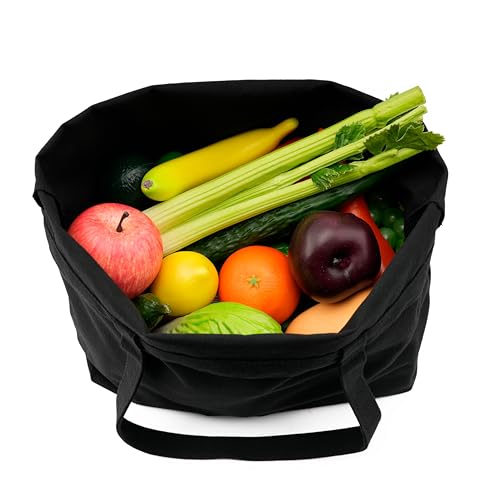 REDSINDA Blank Canvas Cotton Tote Bags - Set of 2 Reusable Grocery Bags