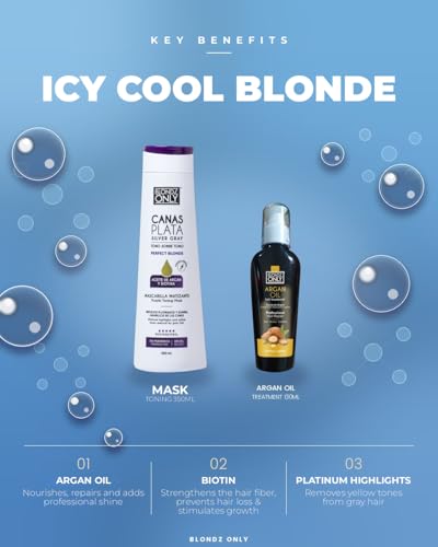 Icy Cool Blonde Hair Toning Mask with Argan Oil - 11.8 Fl. Oz