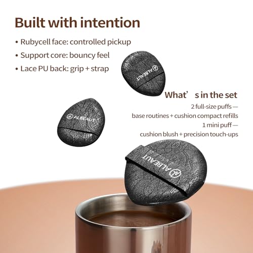 Albeaut 3PCS Foundation Puff Set - 2 Large & 1 Mini Teardrop