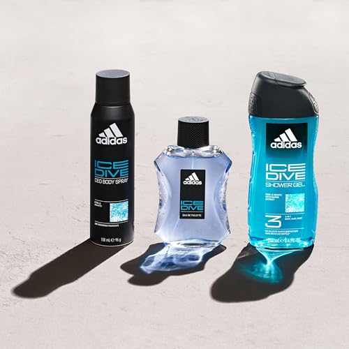 Adidas Ice Dive After Shave for Men - 3.4 Fl Oz Pack of 2 - Aromatic Citrus Fragrance