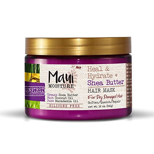 Maui Moisture Heal & Hydrate Shea Butter Hair Mask & Leave-In Conditioner for Curly Hair