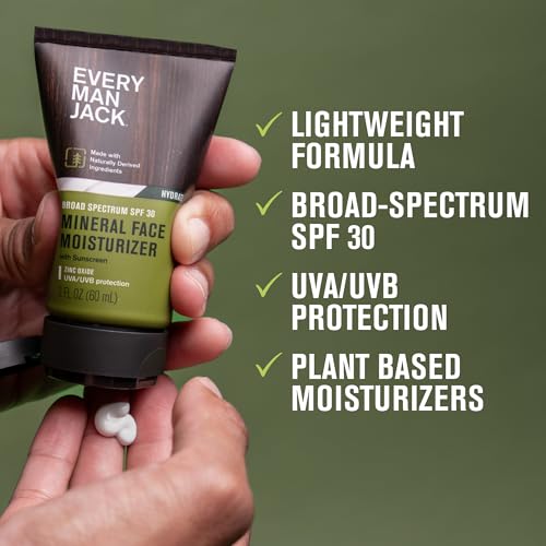 Every Man Jack Men's Face Lotion SPF 30 Mineral Sunscreen, 2-Pack