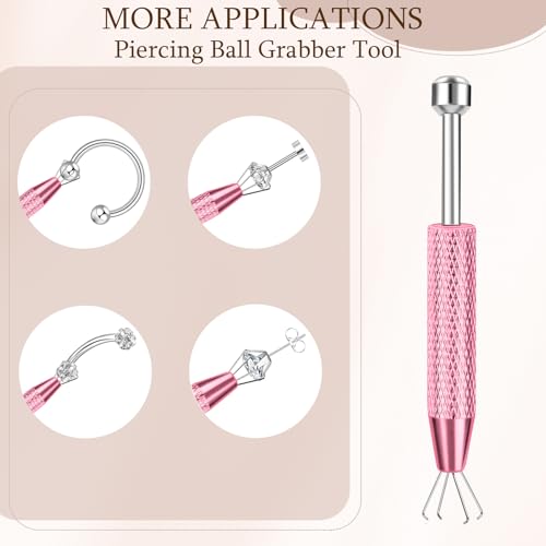 2Pcs Stainless Steel Piercing Ball Grabber Tool for Earrings