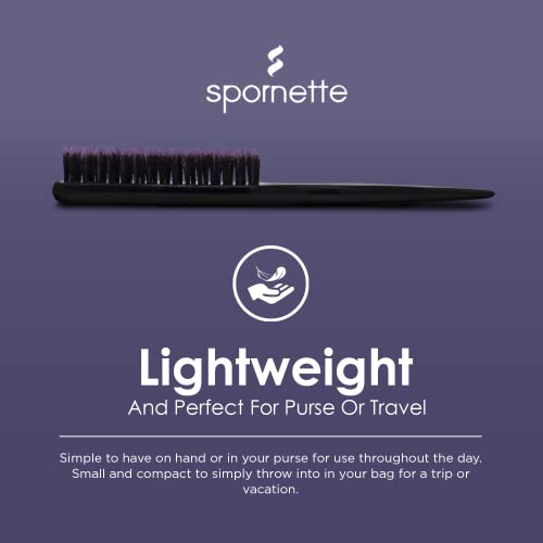 Spornette Little Wonder Boar Bristle Teasing Brush - Compact Styling Tool for All Hair Types
