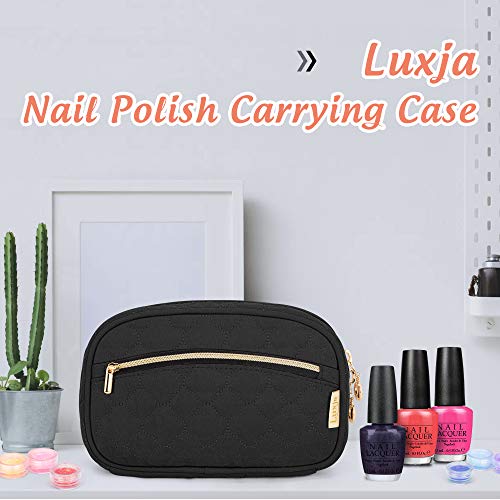 LUXJA Nail Polish Case - Padded Organizer for 10 Bottles, Black
