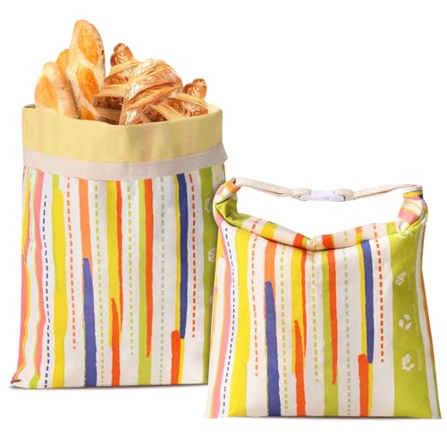 2 Pack Reusable Beeswax Bread Bags for Sourdough Storage