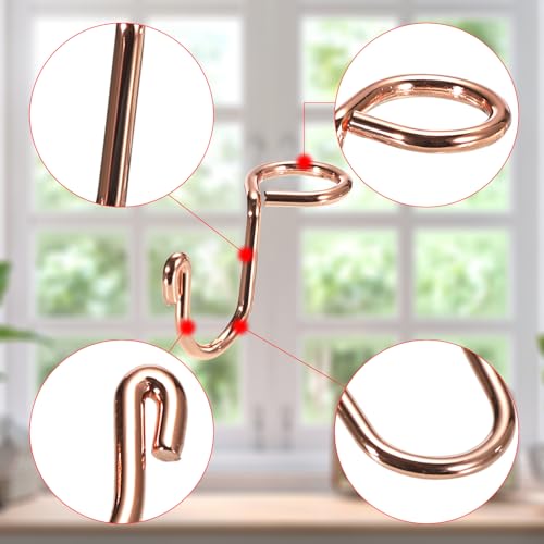 Sumnacon Rose Gold Clothes Hanger Hooks - 30 Pcs Metal Extender for Space Saving