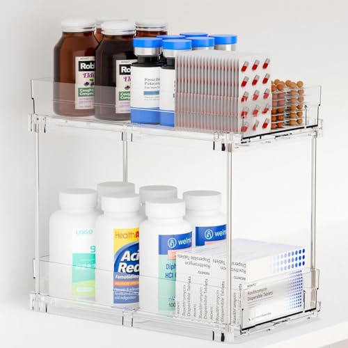 2-Tier Pull-Out Cabinet Organizer for Bathroom & Kitchen Storage