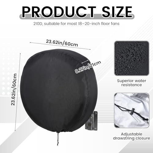 Heavy Duty Outdoor Fan Cover for 18-20 Inch Fans | Waterproof, UV Resistant Protection