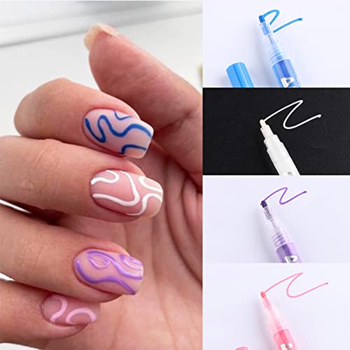 Fcozpjk 12-Piece Nail Art Marker Pen Set - Waterproof Gel Pens