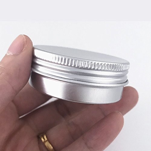24 Pack 1 Oz Aluminum Tin Containers with Screw Cap for Cosmetics