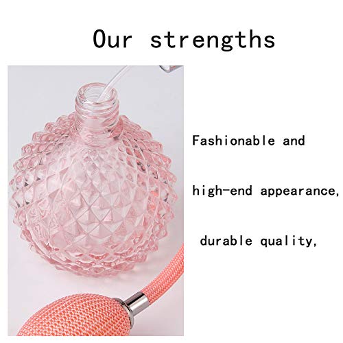 Lamoutor Vintage Perfume Spray Bottle 100ml Pink Crystal with Tassel
